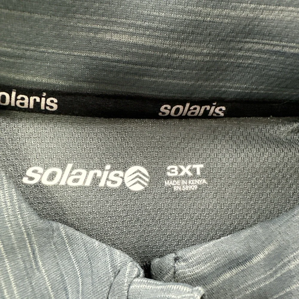Solaris 1/4 Zip Pullover‎ Shirt 3XT Gray Long Sleeve Athletic Performance READ